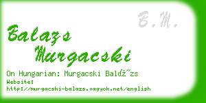 balazs murgacski business card